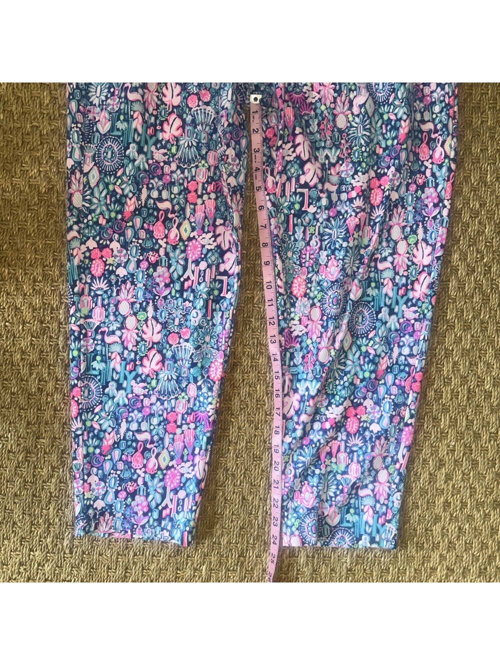Lilly Pulitzer Emora Women's Knit Pants Size XL Stretch Drawstring Jewel Navy - Picture 4 of 4